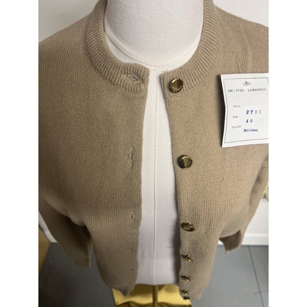 Archie Brown & Son 100% Lambswool Women’s Cardigan Camel Gold Sweater Size 40 - Picture 2 of 16